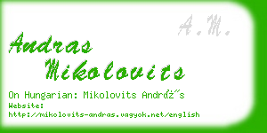 andras mikolovits business card